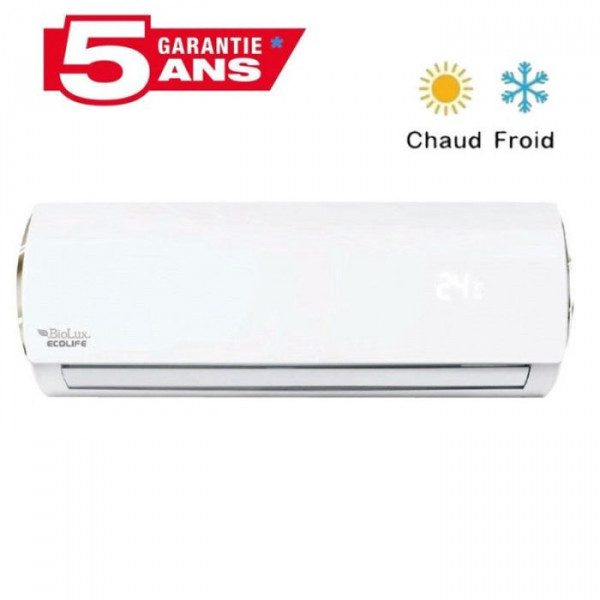 CLIMATISEUR INVERTER BIOLUX 24000 BTU CHAUD/FROID - GARANTIE 5ANS