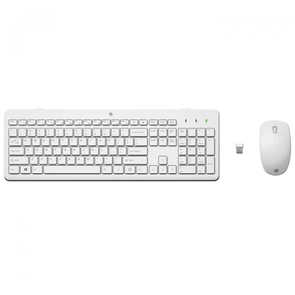 ENSEMBLE CLAVIER + SOURIS SANS FIL HP 230 AZERTY - BLANC