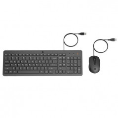 ENSEMBLE CLAVIER ,SOURIS FILAIRE HP 150 AZERTY ARABISE - NOIR