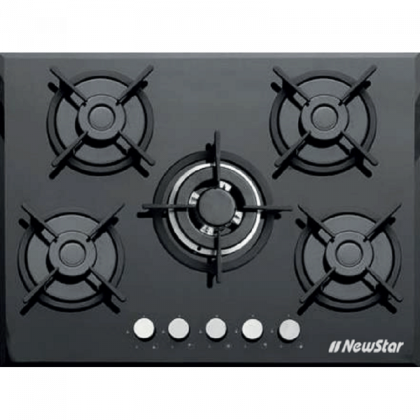 PLAQUE ENCASTRABLE NEWSTAR 70CM 5 FEUX NOIR