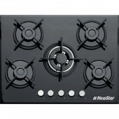 PLAQUE ENCASTRABLE NEWSTAR 70CM 5 FEUX NOIR
