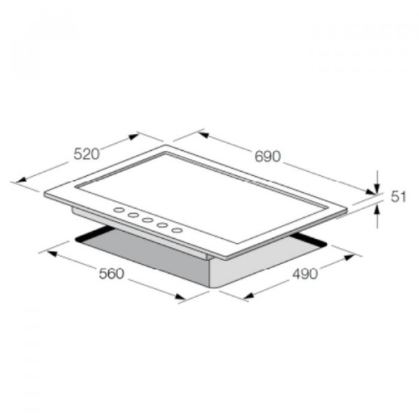PLAQUE DE CUISSON FOCUS F4078BS 70 CM - NOIR