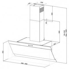 HOTTE DÉCORATIVE DESIGN FOCUS F920B 90 CM - NOIR