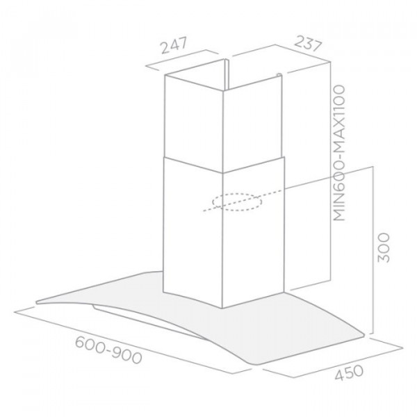 HOTTE CHEMINÉE FOCUS F914X 90CM - INOX