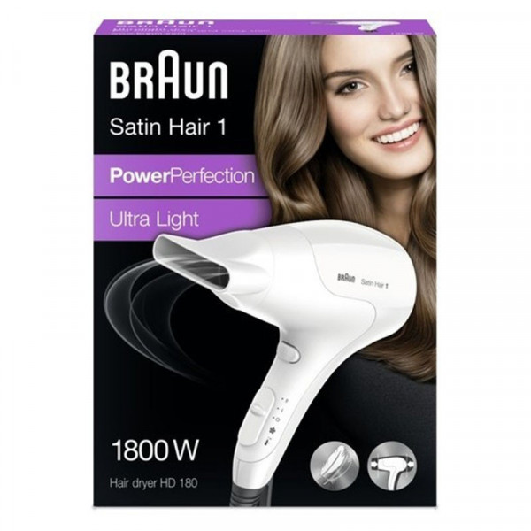 SÈCHE CHEVEUX BRAUN SATIN HAIR 1800W BLANC HD180