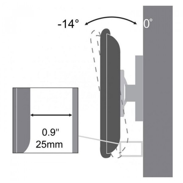 SUPPORT MURAL FIXE SBOX PLB-3422T POUR TV 23"/43" NOIR