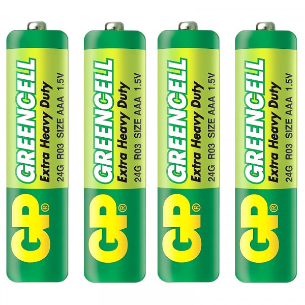 4 X PILES GP AAA GREENCELL EXTRA HEAVY DUTY R03 1.5V