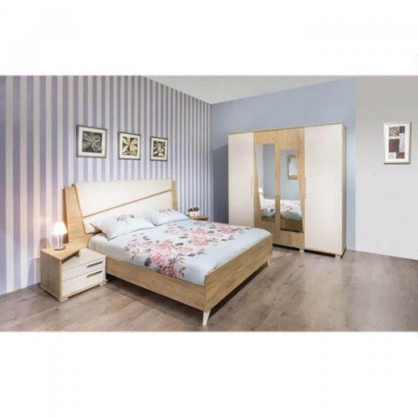 CHAMBRE ADULTE AMBIANCE 200X160CM 4 PORTES - DENVER / BEIGE
