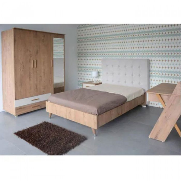 CHAMBRE ENFANT RIM 120X90CM 3 PORTES - OSTIPPO CHÈNE / CRÈME