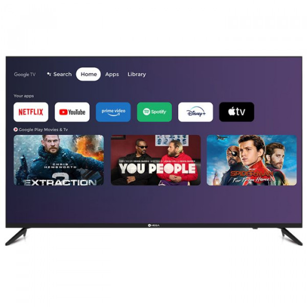 TV VEGA 55'' SMART GOOGLE TV F55F1UBG2 ULTRA HD + RÉCEPTEUR INTÉGRÉ