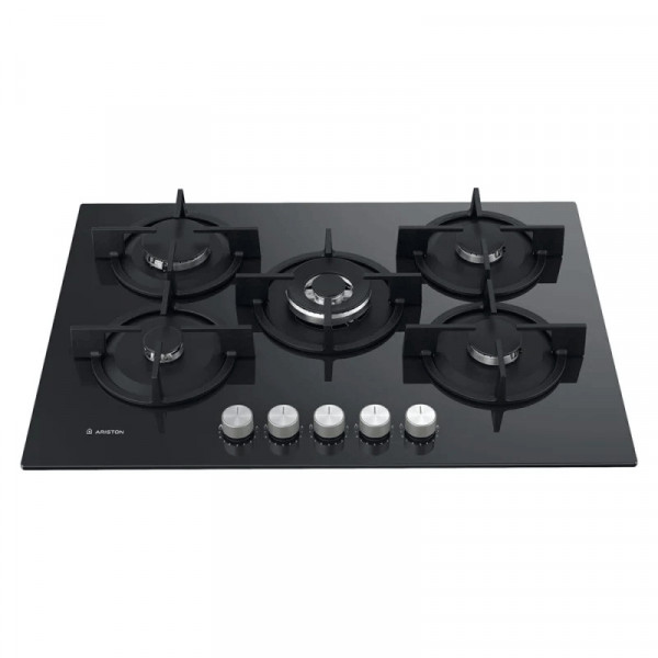 PLAQUE DE CUISSON ENCASTRABLE ARISTON AGS 72S BK 5 FEUX 75CM NOIR