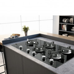 PLAQUE DE CUISSON ENCASTRABLE ARISTON AGS92S-BK 5 FEUX 90CM NOIR