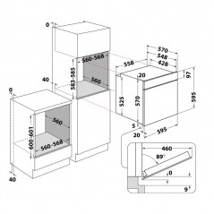 FOUR ENCASTRABLE ÉLECTRIQUE ARISTON FA3530HIXA 66 LITRES INOX